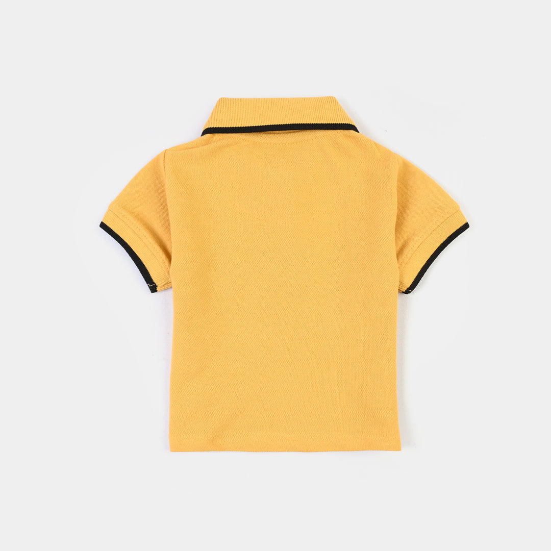 Infant Boys Cotton Polo Happy Car- Yellow
