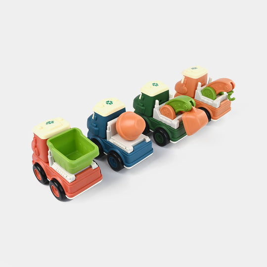 Cartoon Engineering Vehicles | Pack of 4
