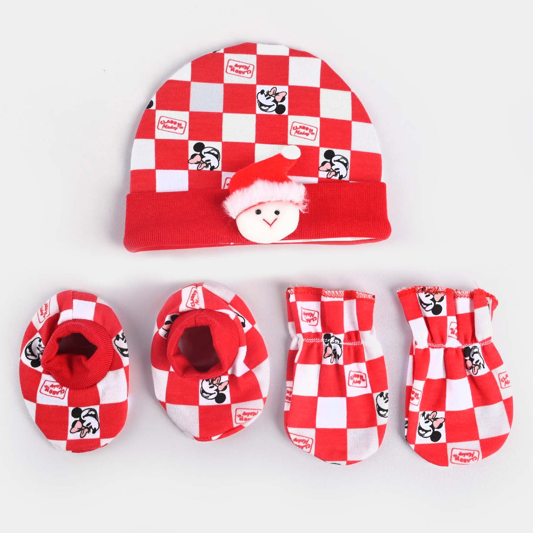 BABY CAP WITH SOCKS AND MITTENS SET