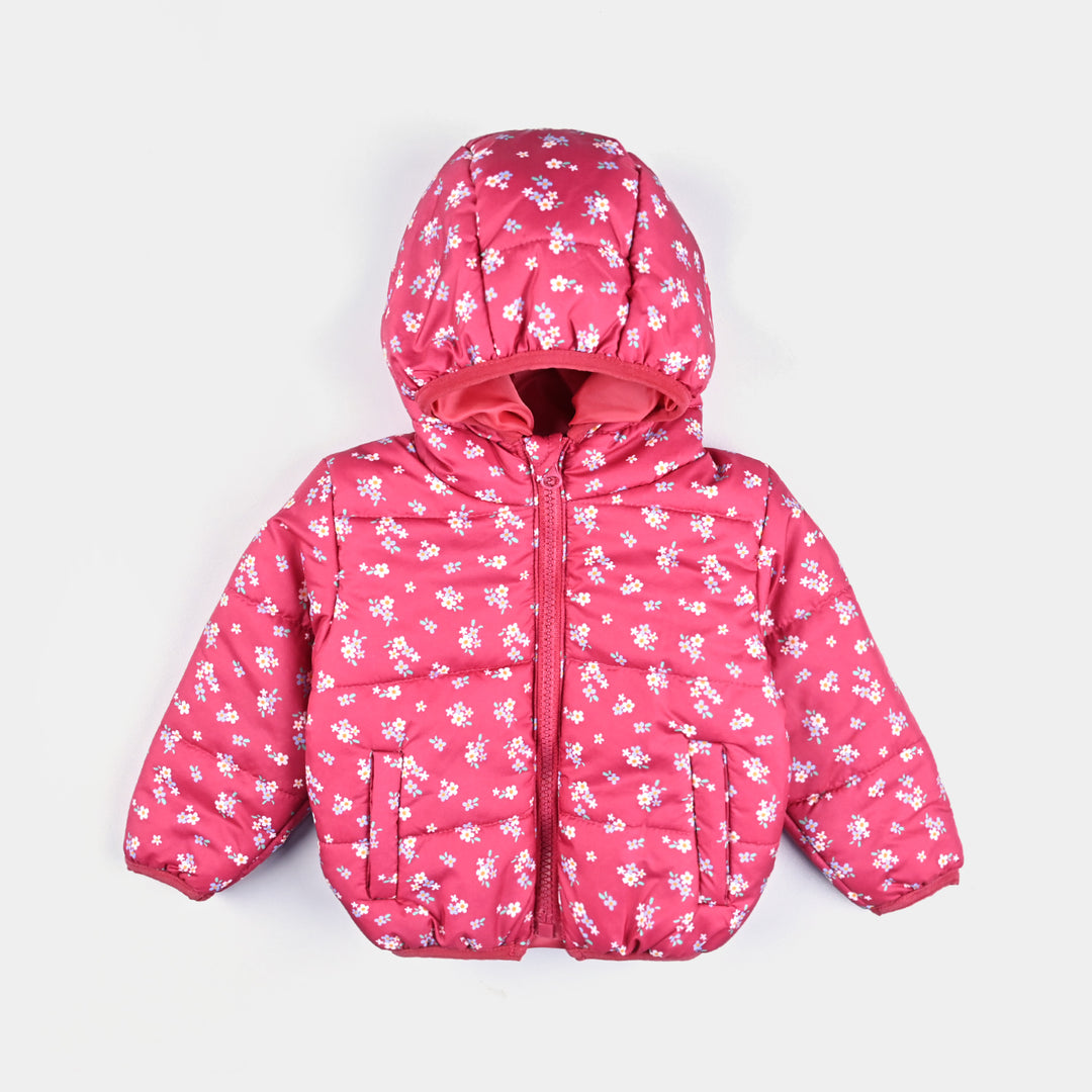 Infant Girls Mix taffeta Quilted Jacket Floral-Printed