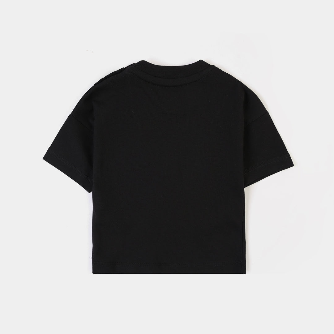 Infant Boys Cotton Jersey T-Shirt Power Up-Jet Black
