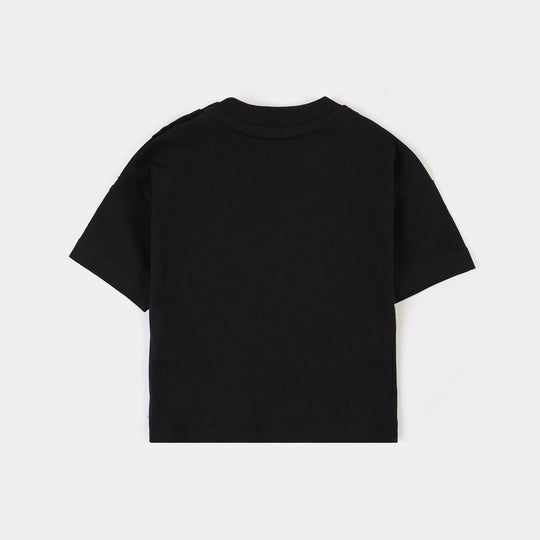 Infant Boys Cotton Jersey T-Shirt Power Up-Jet Black