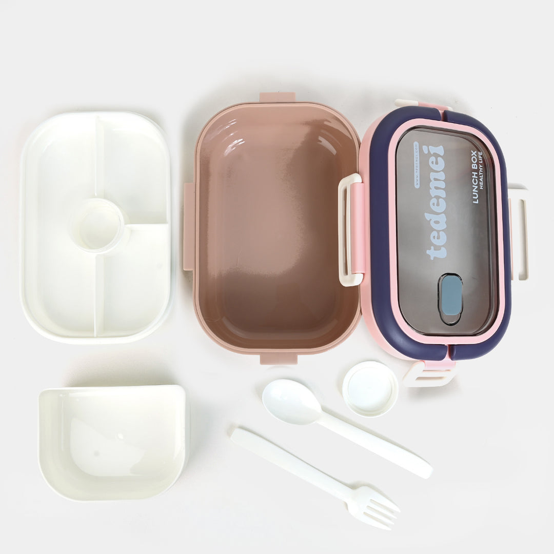 Tedemei Plastic Lunch Box With Spoon And Fork | 500ml