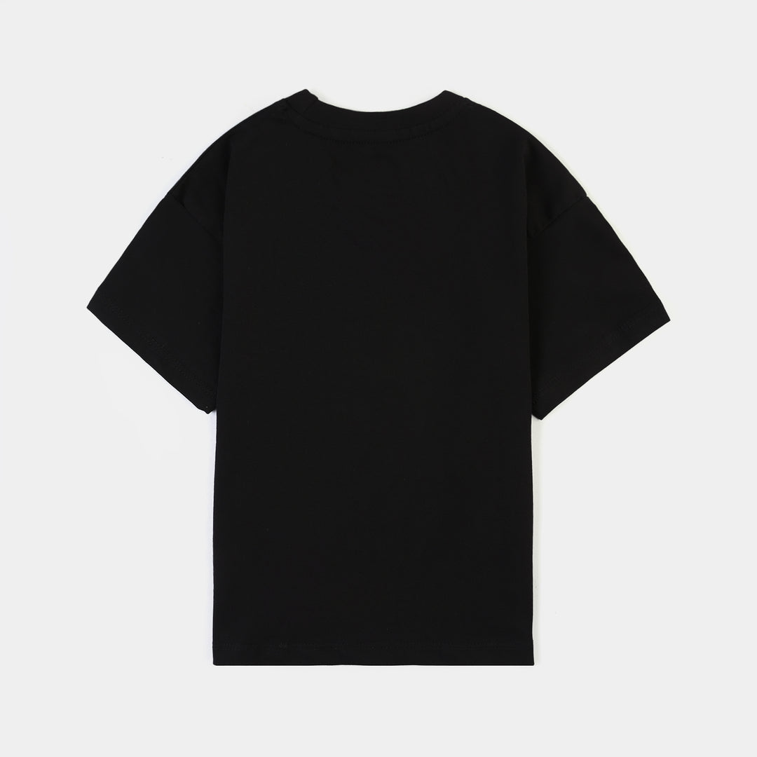 Boys Cotton Jersey T-Shirt Genuine - Jet Black