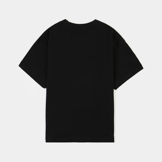 Boys Cotton Jersey T-Shirt Genuine - Jet Black