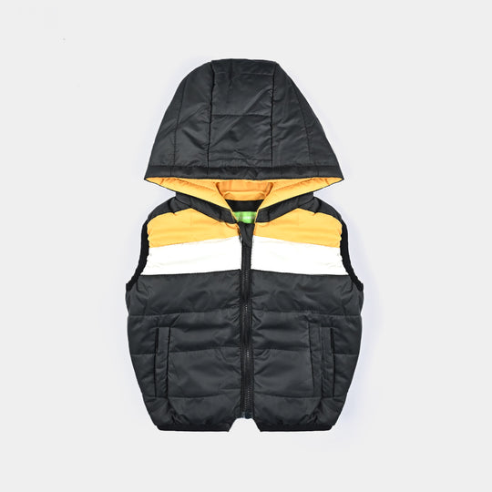 Infant Boys Mix taffeta Quilted Jacket S/L Color Block-W.Y.Black