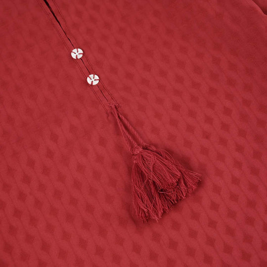 Girls Jacquard 2Pcs Rose-MAROON