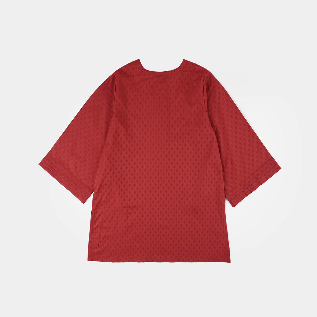 Girls Jacquard 2Pcs Rose-MAROON