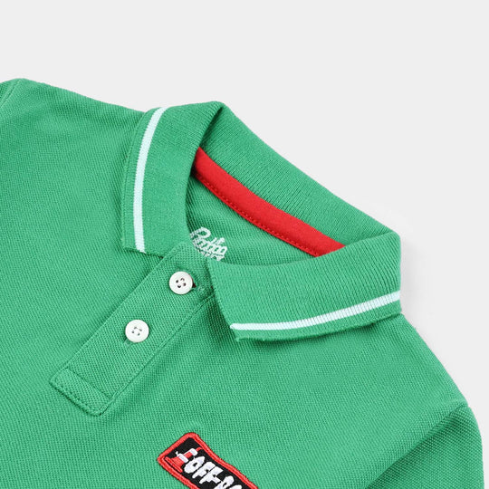 Infant Boys Cotton PK Polo Off Road-Holly Green