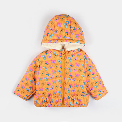 Infant Girls Mix taffeta Quilted Jacket Butterfly-Printed