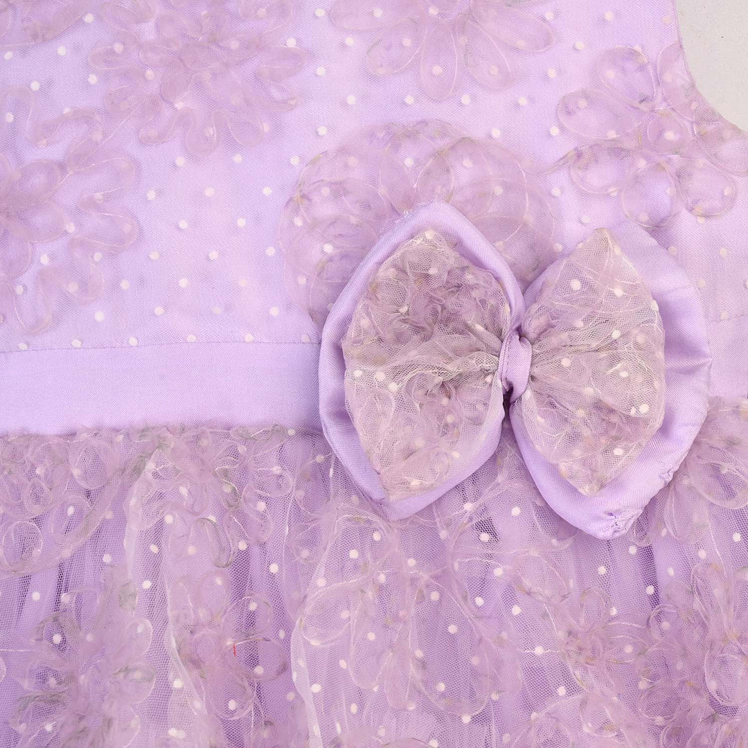 Girls Net Fancy Frock - Lilac