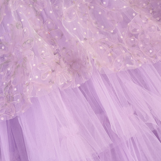 Girls Net Fancy Frock - Lilac