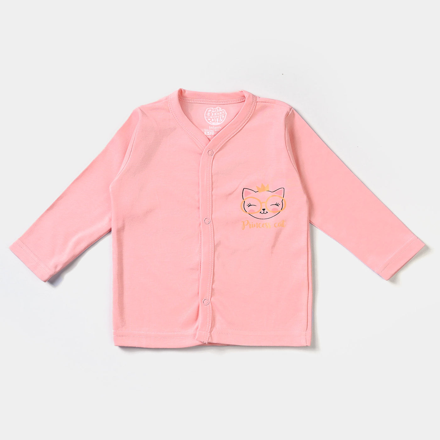 Infant Unisex Night Suit Cat Series-Peach