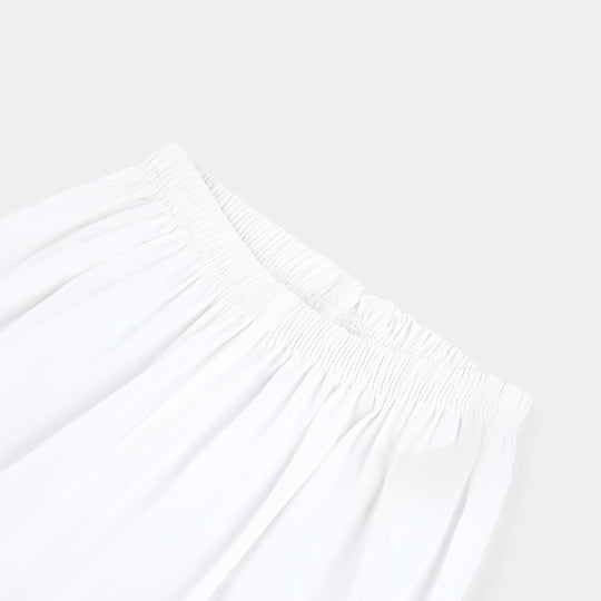 Girls Cotton Organza Culotte-White