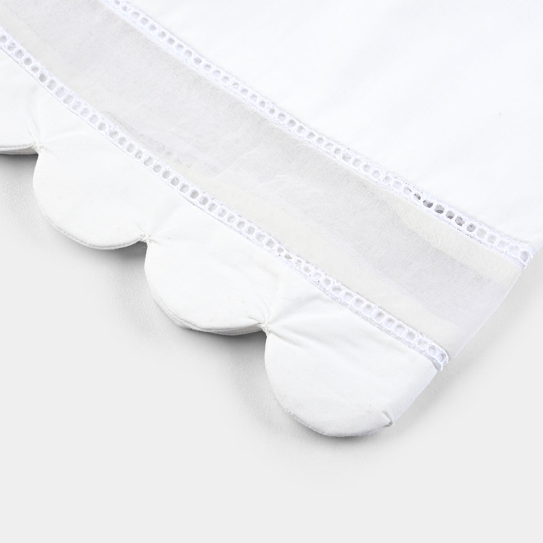 Girls Cotton Organza Culotte-White