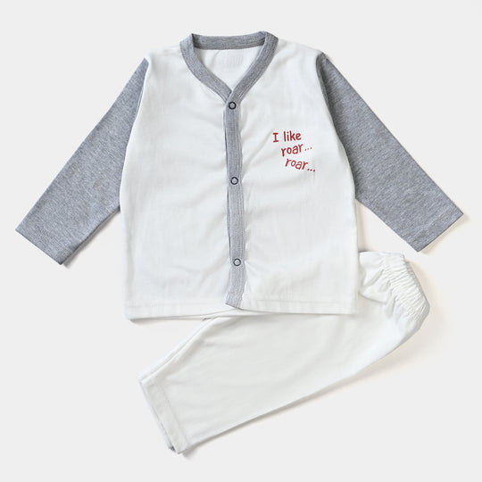 Infant Unisex Night Suit Lion Series Off White