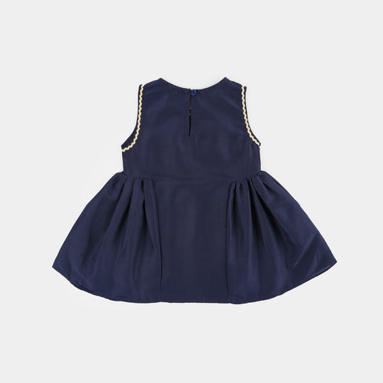 Infant Girls Embroidered Poly Cambric 2-Piece Suit (Chulbuli) - Navy