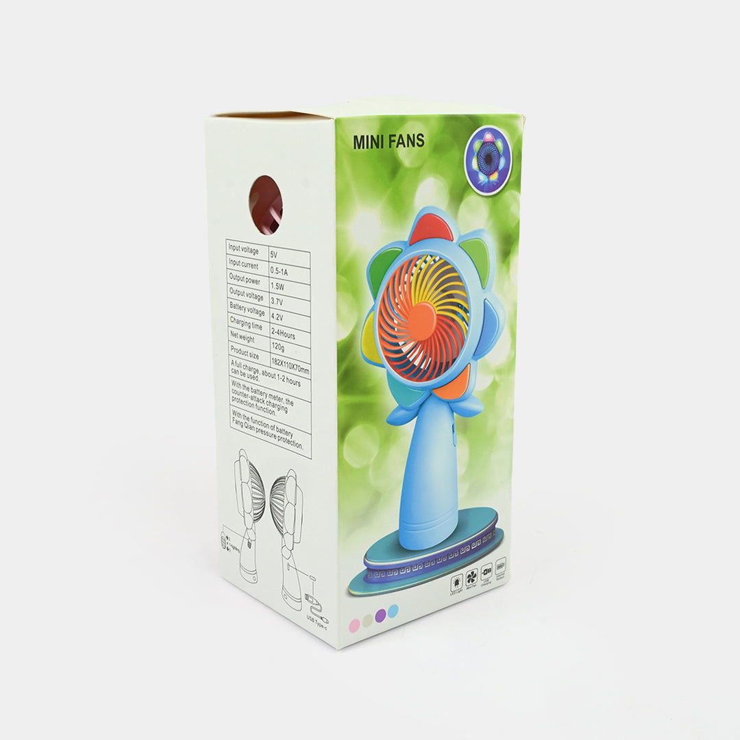 Mini USB Handheld Rechargeable Fan with LED Light