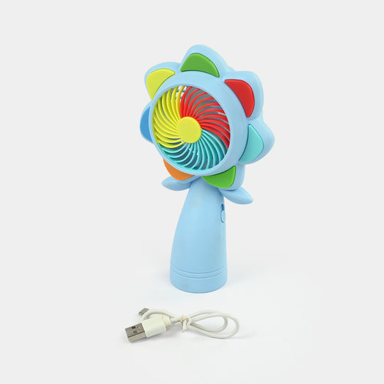 Mini USB Handheld Rechargeable Fan with LED Light