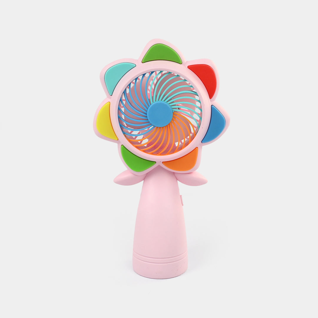 Mini USB Handheld Rechargeable Fan with LED Light