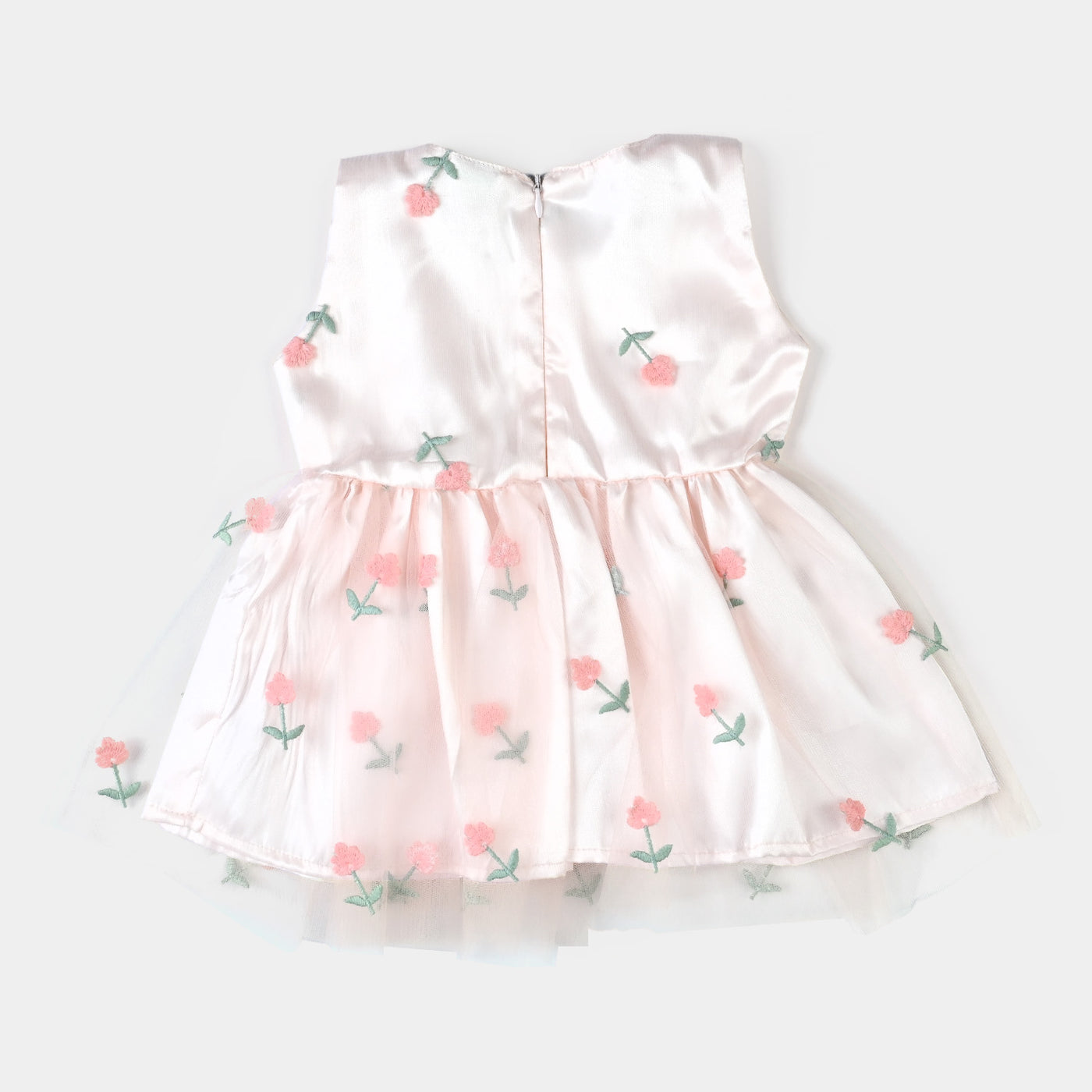 Infant Girls Fancy Frocks Flower-Peach