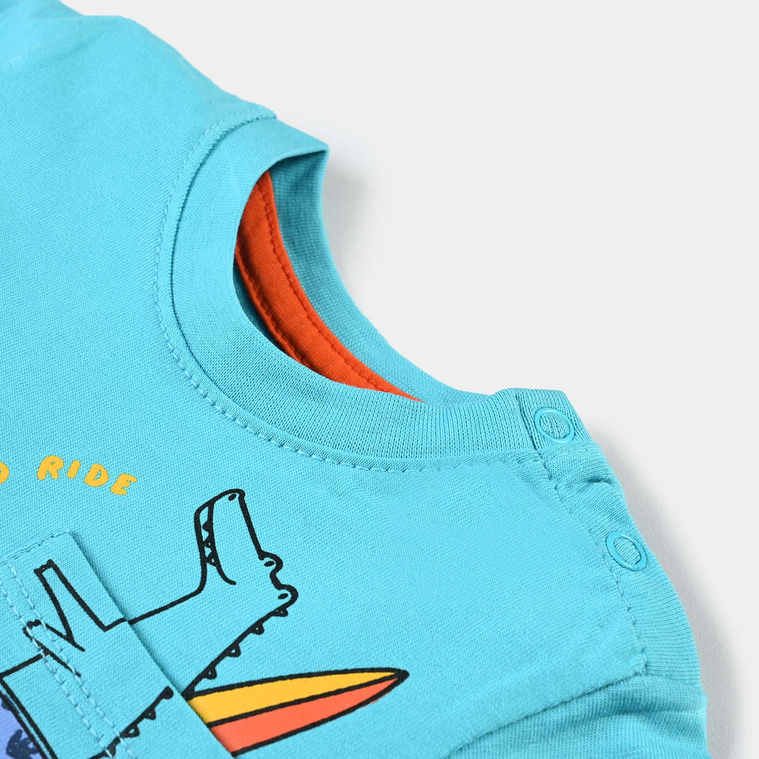 Infant Boys Slub Jersey T-Shirt Ready To Ride-Capri