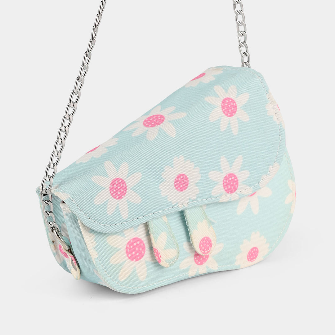 Light Blue & White Floral Handbag