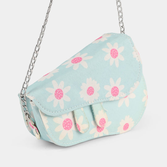 Light Blue & White Floral Handbag