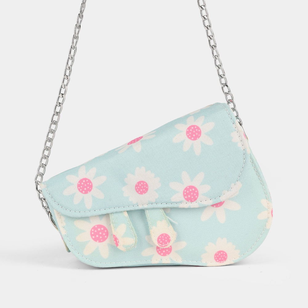 Light Blue & White Floral Handbag