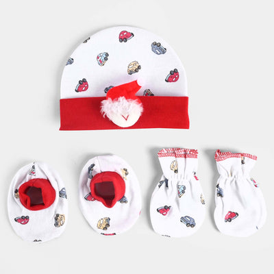 BABY CAP WITH SOCKS AND MITTENS SET