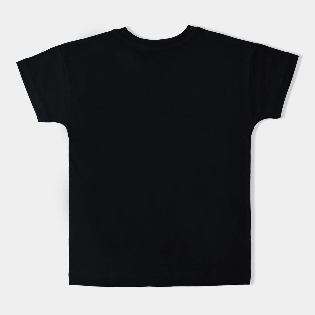 Boys Premium Lycra Jersey T-Shirt -Jet Black