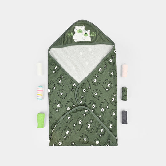 Hooded Bath Towel + Face Towel