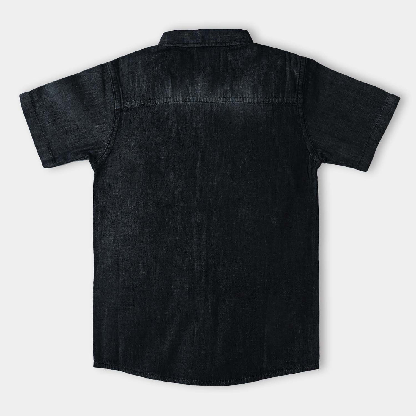 Boys Denim rigid Shirt H/S Lit Up Your Game-BLACK