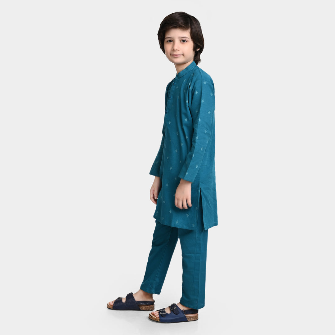 Boys khaddar 2 Piece Suit FW 2023-09-Teal