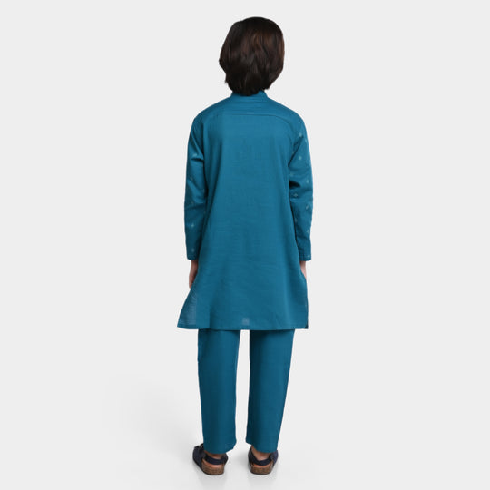 Boys khaddar 2 Piece Suit FW 2023-09-Teal