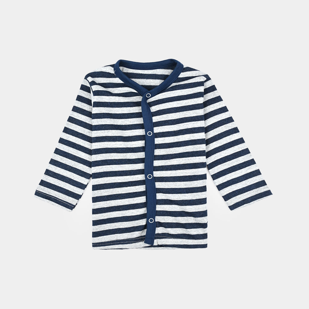 Infant Unisex Night Suit Front Open N.Blue Stripe