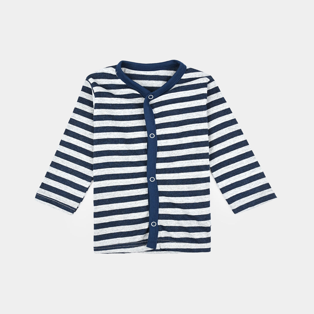 Infant Unisex Night Suit Front Open N.Blue Stripe