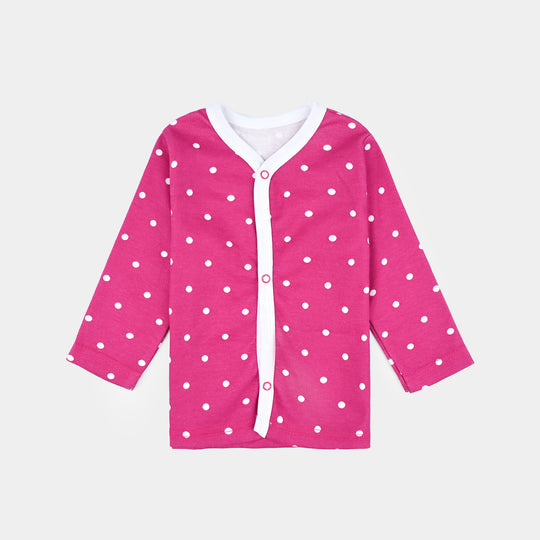 Infant Unisex Night Suit Front Open Pink Dots