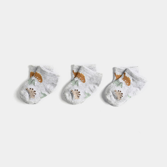 Infant Boys Socks 3 Pcs Set Dino-GREY