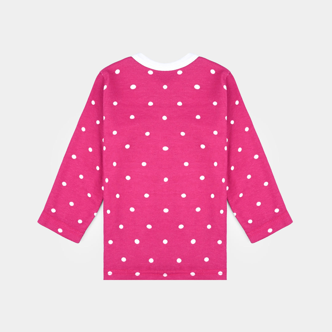 Infant Unisex Night Suit Front Open Pink Dots