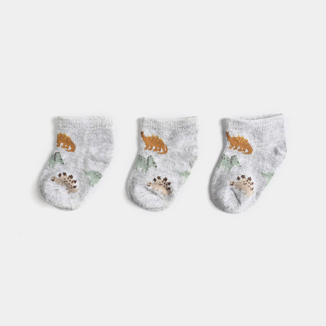 Infant Boys Socks 3 Pcs Set Dino-GREY