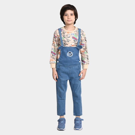 Boys Denim dungaree Over All CHARACTER-LIGHT BLUE