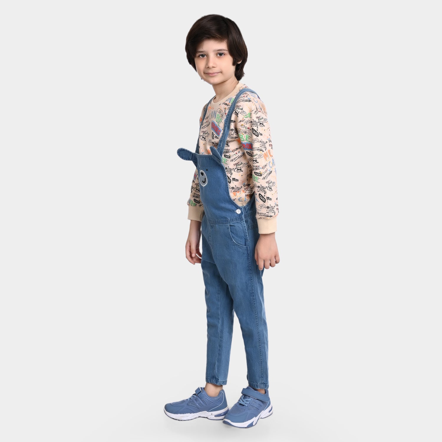 Boys Denim dungaree Over All CHARACTER-LIGHT BLUE Price in