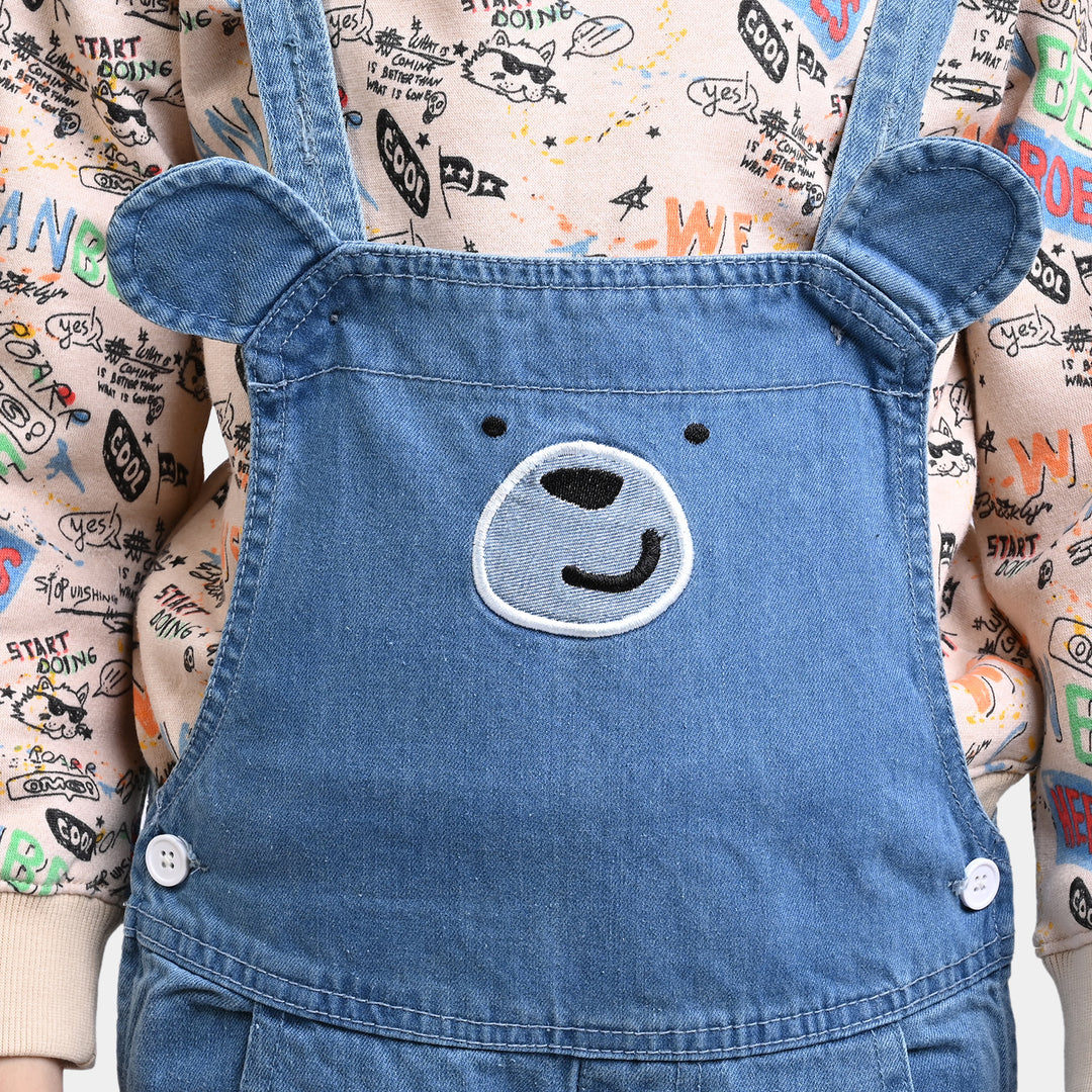 Boys Denim dungaree Over All CHARACTER-LIGHT BLUE