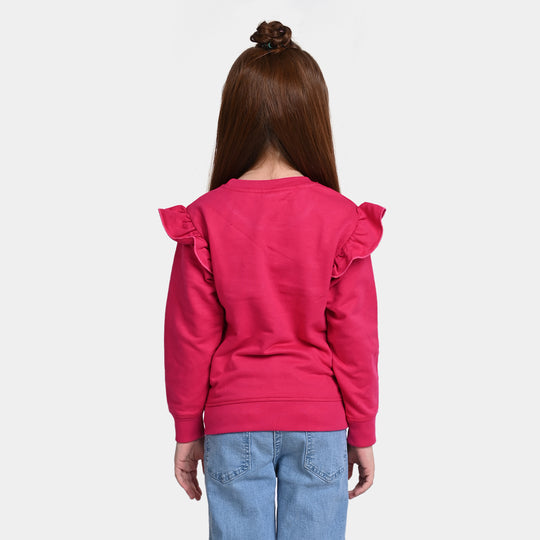 Girls Fleece Sweatshirt Pink-D.PINK