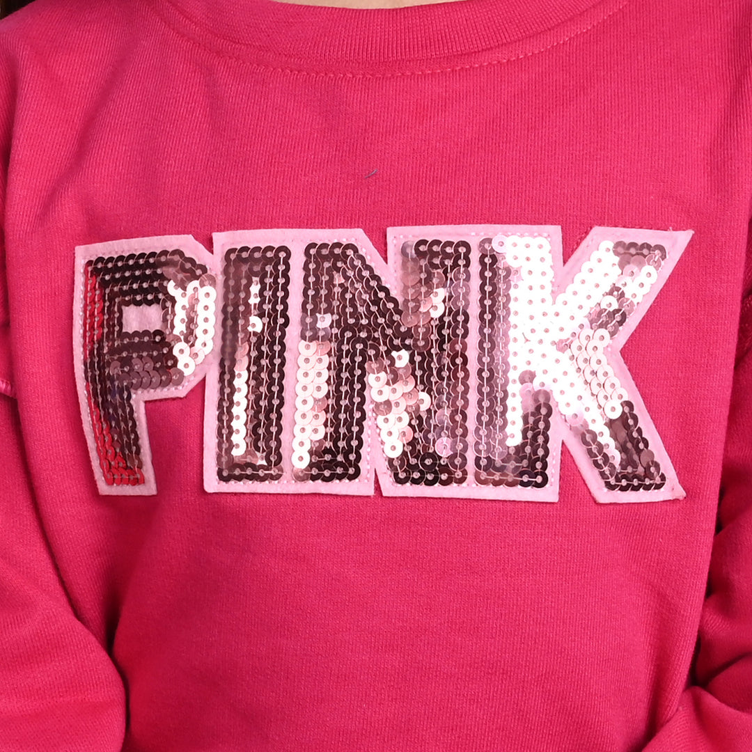 Girls Fleece Sweatshirt Pink-D.PINK