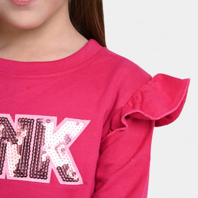 Girls Fleece Sweatshirt Pink-D.PINK