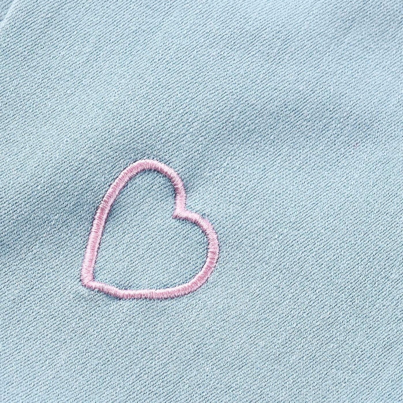 Girls Denim Pant Hearts-Ice Blue