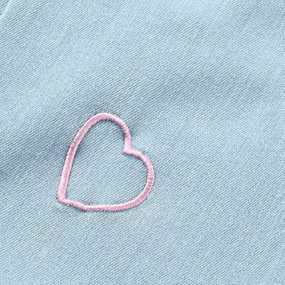 Girls Denim Pant Hearts-Ice Blue