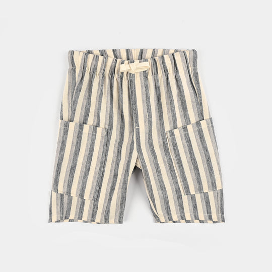 Boys Cotton Shorts (Live To Surf) - Stripes